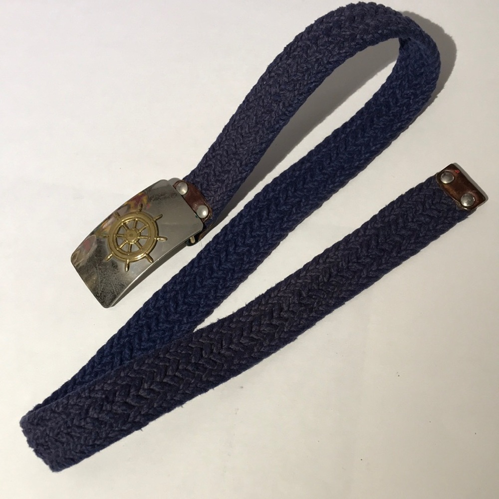 Vintage womens nautical belt nickel silver